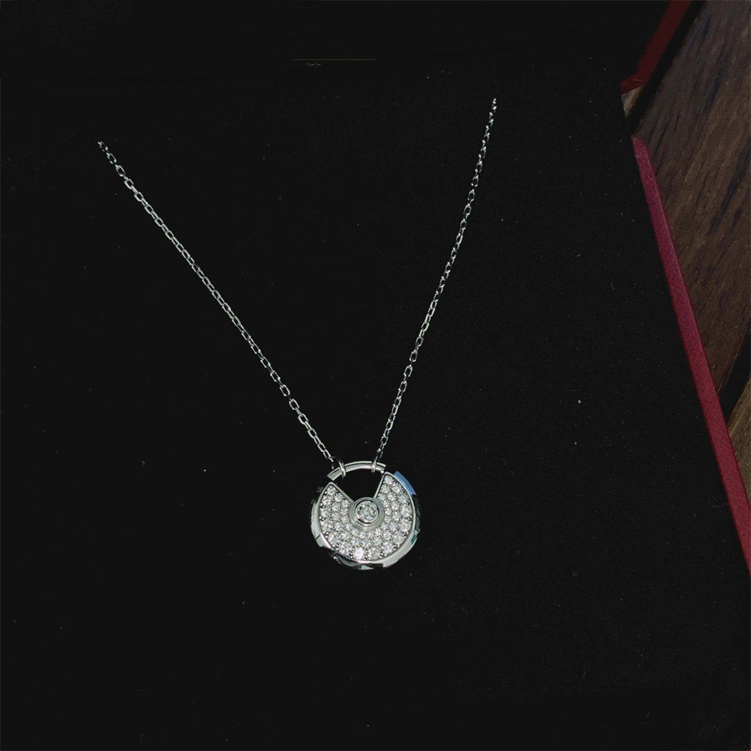 [Glow Muse]COLLIER AMULETTE ARGENT ENTIÈREMENT DIAMANTÉ