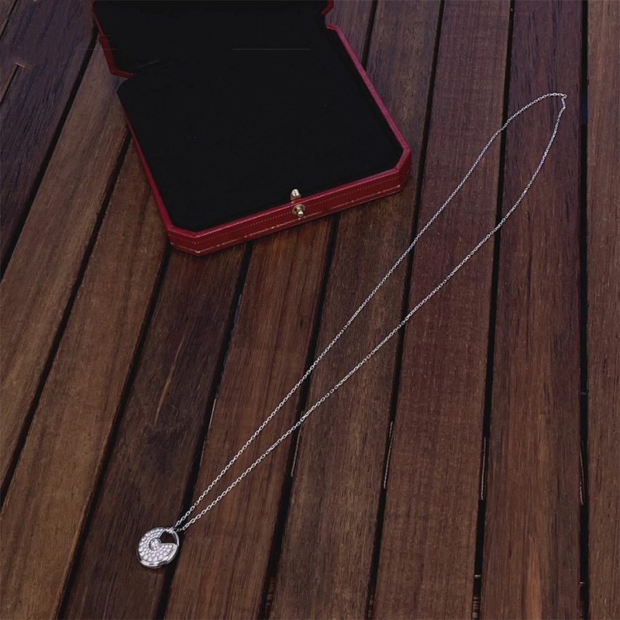 [Glow Muse]COLLIER AMULETTE ARGENT ENTIÈREMENT DIAMANTÉ