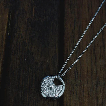 [Glow Muse]COLLIER AMULETTE ARGENT ENTIÈREMENT DIAMANTÉ