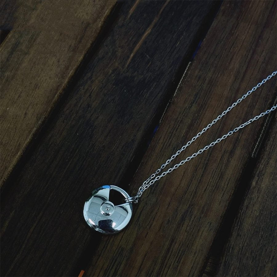 [Glow Muse]COLLIER AMULETTE ARGENT ENTIÈREMENT DIAMANTÉ