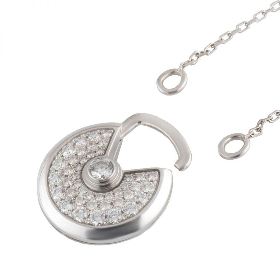[Glow Muse]COLLIER AMULETTE ARGENT ENTIÈREMENT DIAMANTÉ