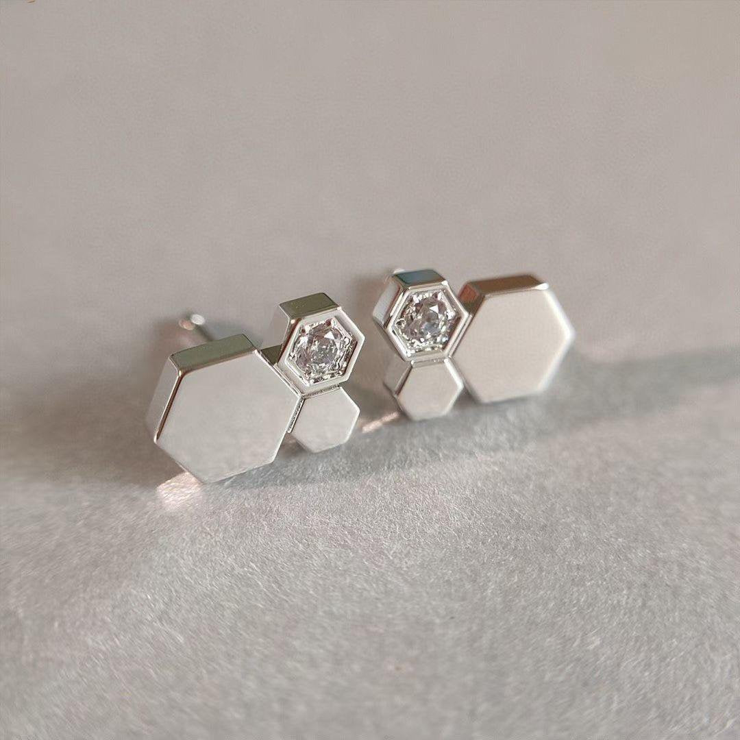 [Glow Muse]BOUCLES D'OREILLES BEE LOVE EN ARGENT ET DIAMANT