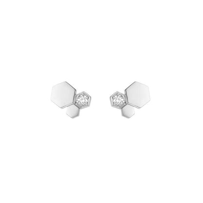 [Glow Muse]BOUCLES D'OREILLES BEE LOVE EN ARGENT ET DIAMANT