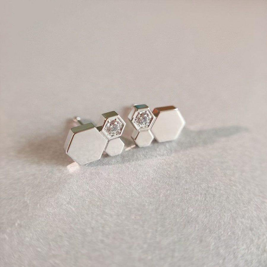 [Glow Muse]BOUCLES D'OREILLES BEE LOVE EN ARGENT ET DIAMANT