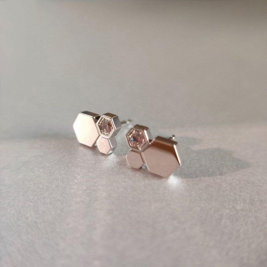 [Glow Muse]BOUCLES D'OREILLES BEE LOVE EN ARGENT ET DIAMANT