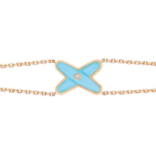 [Glow Muse]PARURE BRACELET TURQUOISE OR ROSE 1 DIAMANT