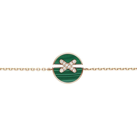 [Glow Muse]PARURE BRACELET OR ROSE DIAMANTS MALACHITE