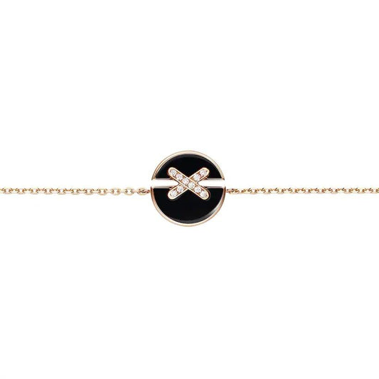 [Glow Muse]JEUX DE BRACELETS ONYX OR ROSE DIAMANTS