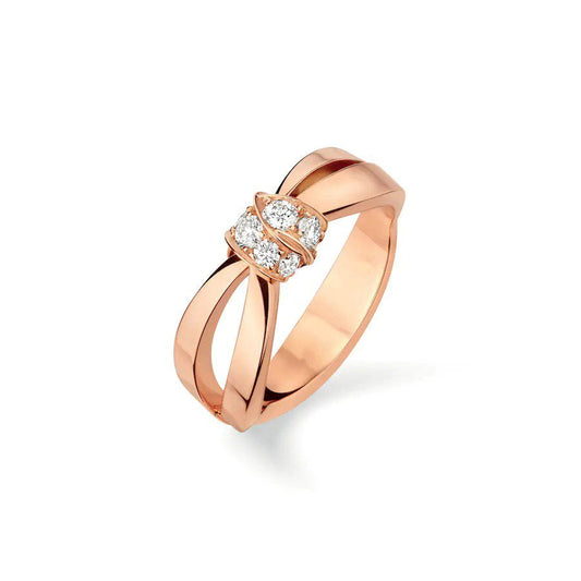 [Glow Muse]BAGUE LIENS OR ROSE DIAMANT