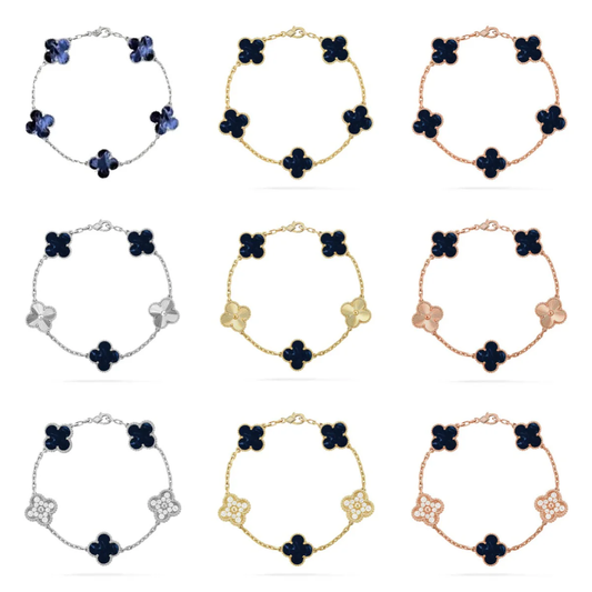 [⭐Glow Muse]COLLECTION DE BRACELETS CLOVER 5 MOTIFS EN PIETERSITE