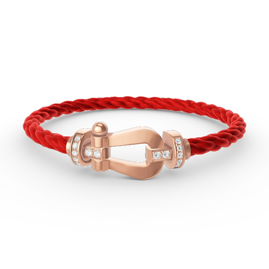 [Glow Muse]BRACELET DEMI-DIAMANT FER À CHEVAL GRAND MODÈLE FORCE OR ROSE
