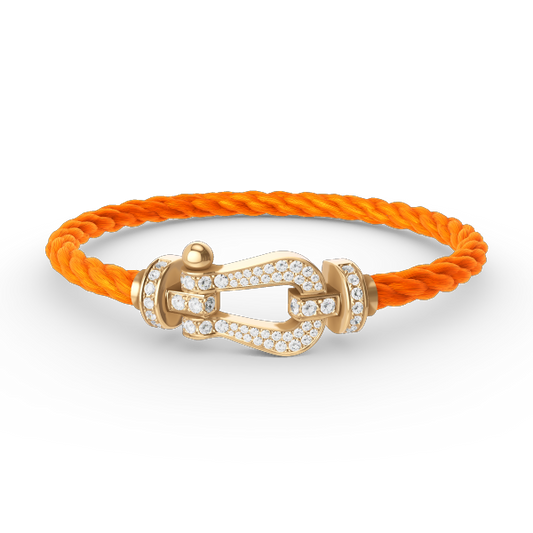 [Glow Muse]BRACELET FER À CHEVAL GRAND MODÈLE ENTIÈREMENT DIAMANTÉ OR