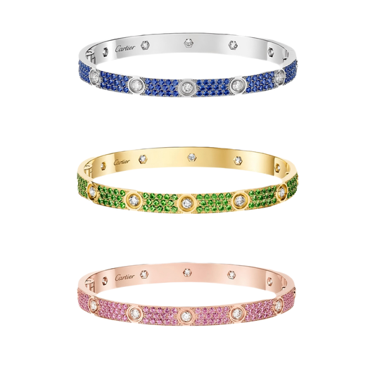 [⭐Glow Muse] BRACELET LOVE PAVÉ DE PIERRES PRÉCIEUSES 2026 6,1 MM 10 DIAMANTS