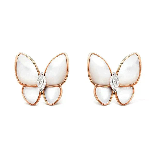 [Glow Muse]BOUCLES D'OREILLES MOP PAPILLON DIAMANT