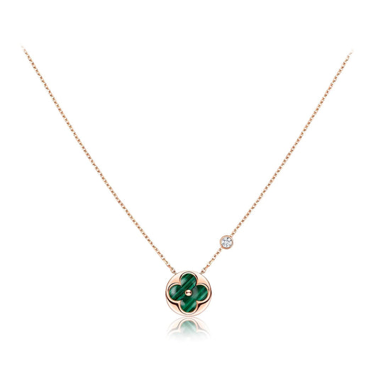 [Glow Muse]COLLIER PENDENTIF SOLEIL OR ROSE 1 DIAMANT