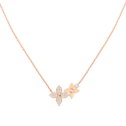 [Glow Muse]COLLIER STAR BLOSSOM OR ROSE DIAMANTS