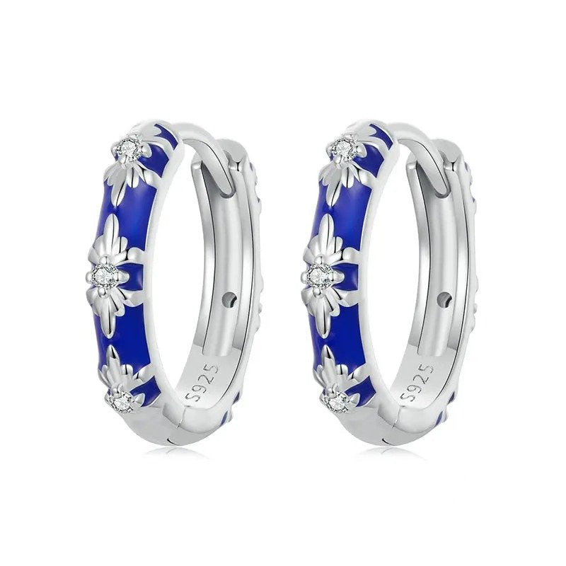 Boucles d'oreilles créoles plaquées or blanc « Amour infini », boucles d'oreilles pour cartilage, légères