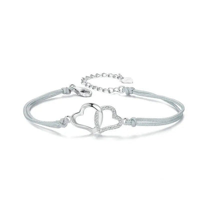 Bracelet fin à maillons corde gris pour femmes et adolescentes