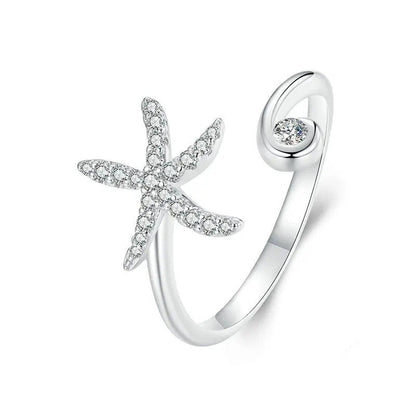 Bague réglable étoile de mer simple