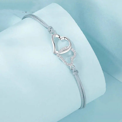 Bracelet fin à maillons corde gris pour femmes et adolescentes