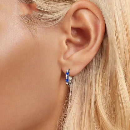 Boucles d'oreilles créoles plaquées or blanc « Amour infini », boucles d'oreilles pour cartilage, légères