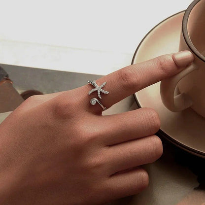 Bague réglable étoile de mer simple