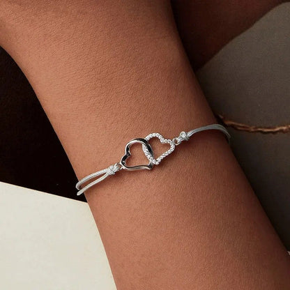 Bracelet fin à maillons corde gris pour femmes et adolescentes
