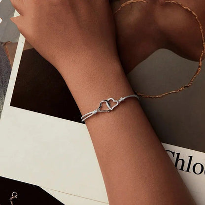 Bracelet fin à maillons corde gris pour femmes et adolescentes
