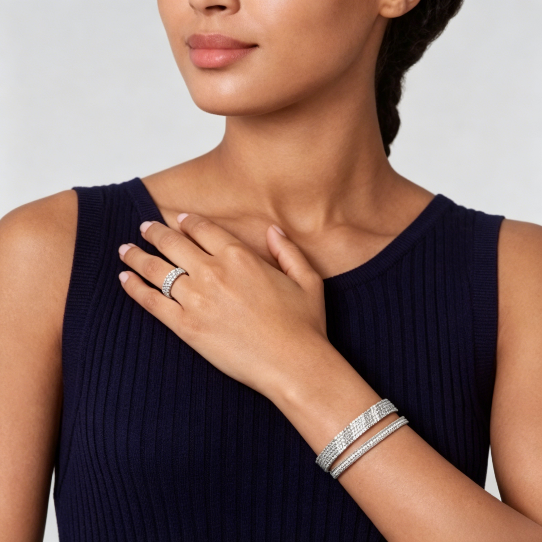 [Glow Muse] BAGUE DIAMANT TROIS RANGS