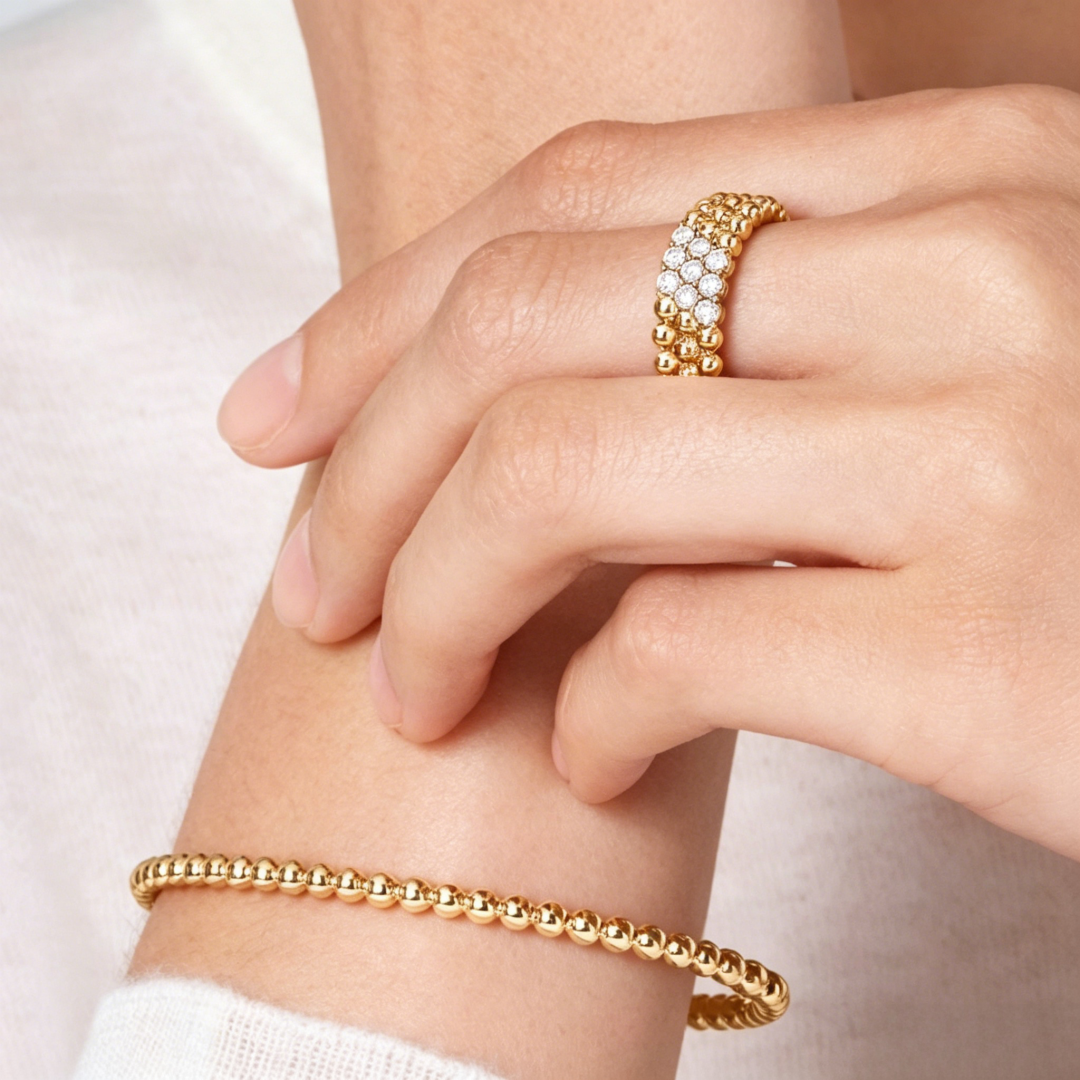 [Glow Muse] BAGUE DIAMANT TROIS RANGS