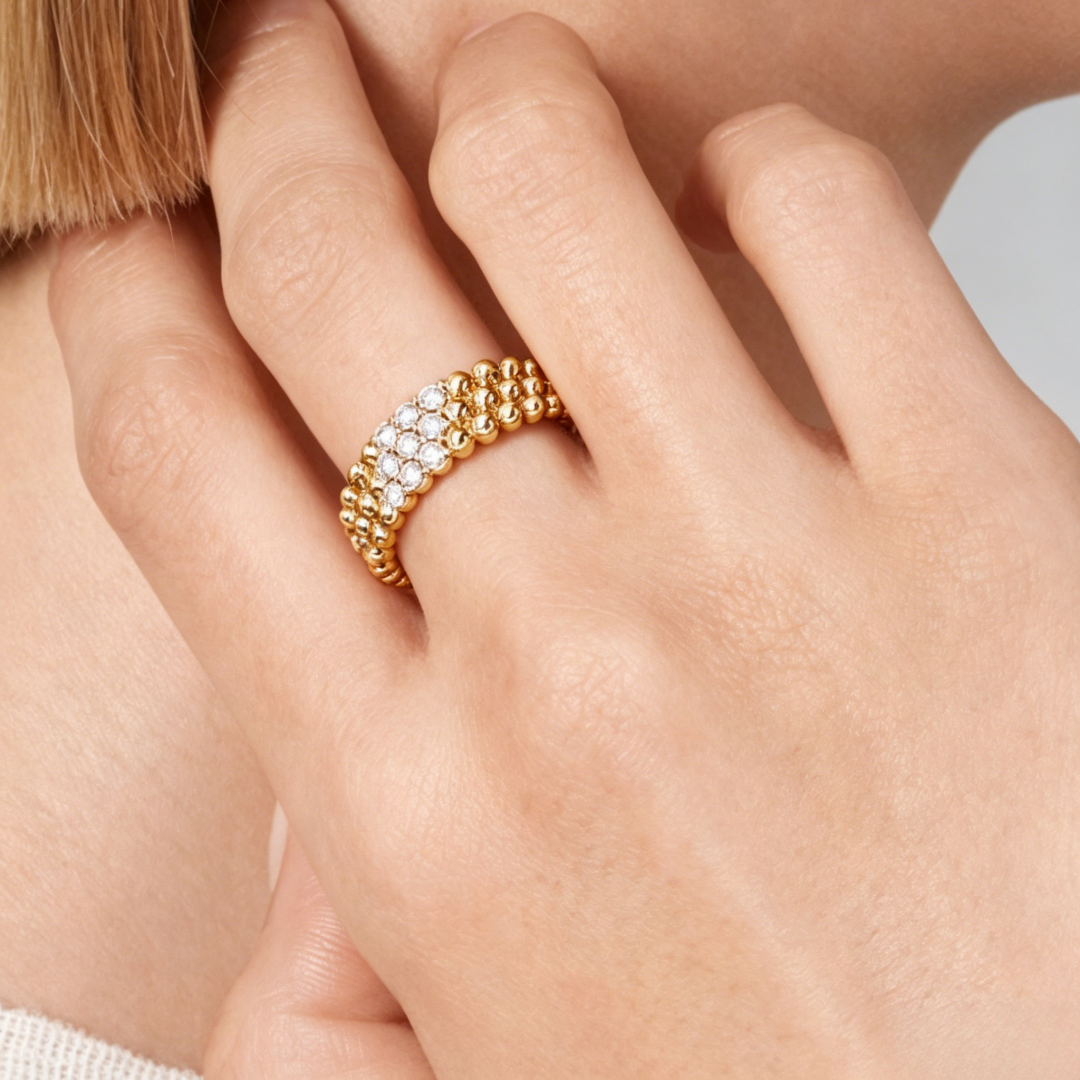 [Glow Muse] BAGUE DIAMANT TROIS RANGS
