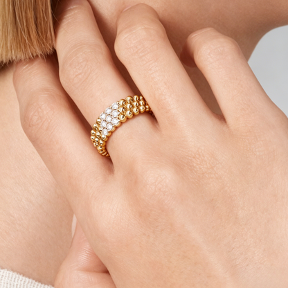 [Glow Muse] BAGUE DIAMANT TROIS RANGS