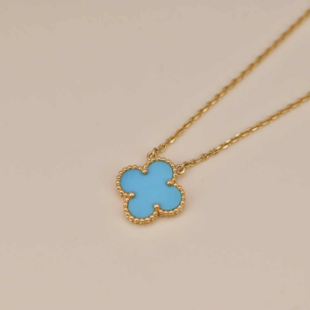 [Glow Muse] COLLIER CLOVER 15MM VINTAGE TURQUOISE