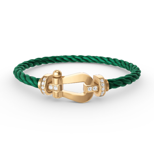 [Glow Muse]BRACELET FORCE GRAND FER À CHEVAL DEMI-DIAMANT OR