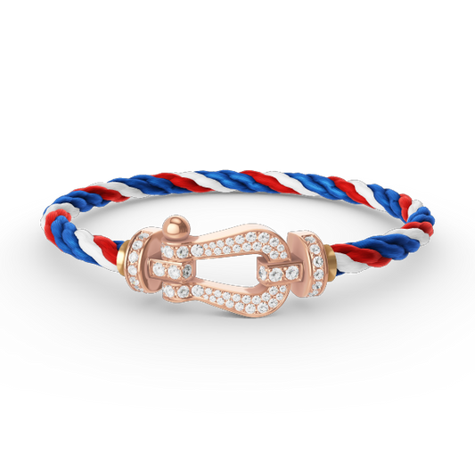 [Glow Muse]BRACELET FER À CHEVAL GRAND MODÈLE FULL DIAMANT OR ROSE