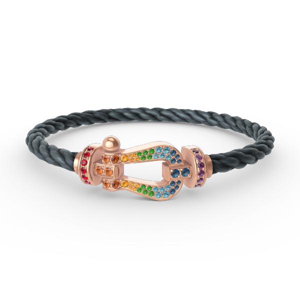 [Glow Muse]BRACELET FER À CHEVAL LARGE EN DIAMANTS DE COULEUR OR ROSE