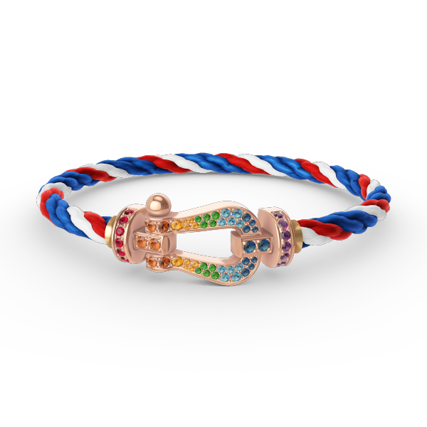 [Glow Muse]BRACELET FER À CHEVAL LARGE EN DIAMANTS DE COULEUR OR ROSE