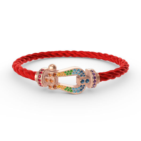 [Glow Muse]BRACELET FER À CHEVAL LARGE EN DIAMANTS DE COULEUR OR ROSE