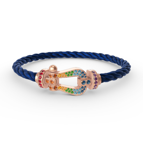 [Glow Muse]BRACELET FER À CHEVAL LARGE EN DIAMANTS DE COULEUR OR ROSE