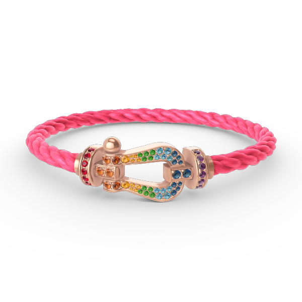 [Glow Muse]BRACELET FER À CHEVAL LARGE EN DIAMANTS DE COULEUR OR ROSE