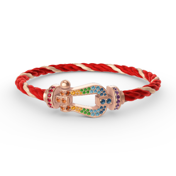 [Glow Muse]BRACELET FER À CHEVAL LARGE EN DIAMANTS DE COULEUR OR ROSE