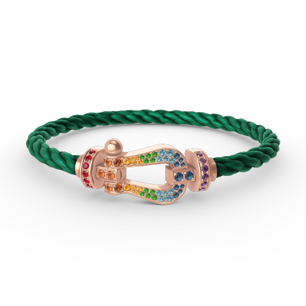 [Glow Muse]BRACELET FER À CHEVAL LARGE EN DIAMANTS DE COULEUR OR ROSE