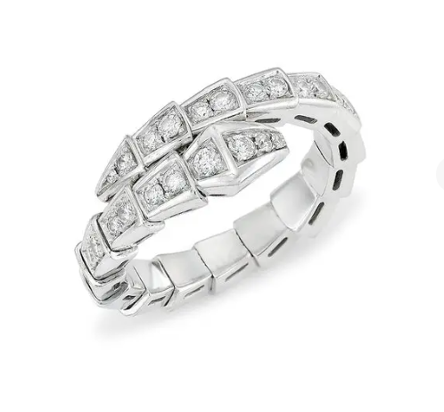 [⭐Glow Muse ]SERPENTI RING SILVER DIAMOND PAVED 4MM