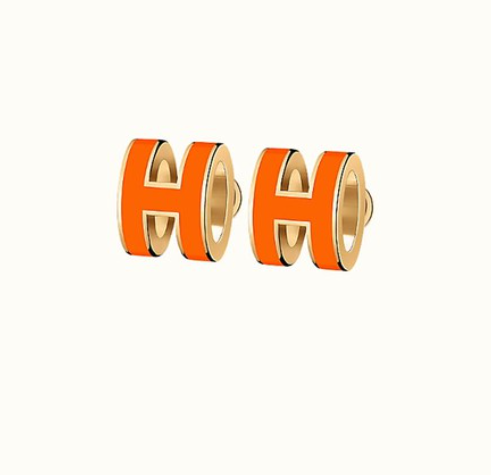 [Glow Muse]MINI BOUCLES D'OREILLES POP H ORANGE