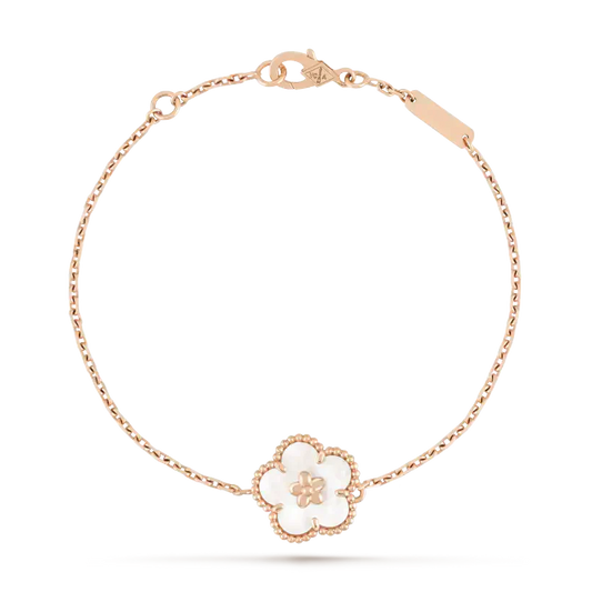 [Glow Muse]BRACELET FLEUR DE PRUNIER EN NACRE BLANC LUCKY