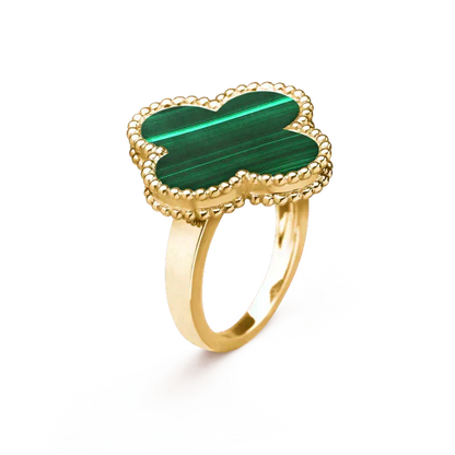 [Glow Muse]BAGUE TRÈFLE MALACHITE