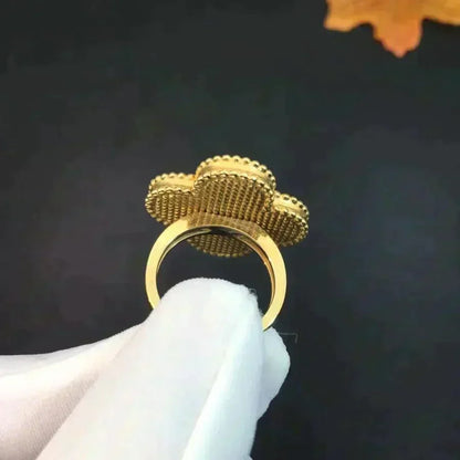 [Glow Muse]BAGUE TRÈFLE MALACHITE
