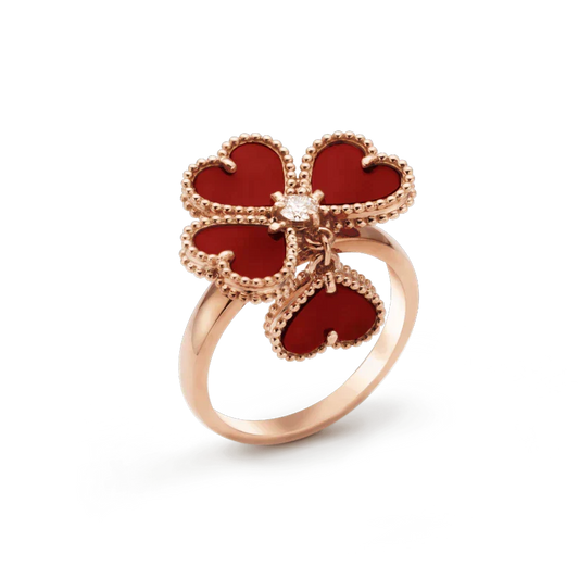 [Glow Muse]BAGUE TRÈFLE DOUX CORNALINE