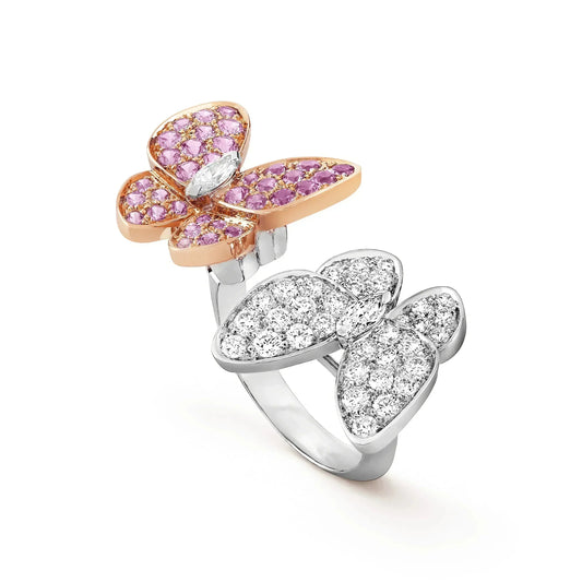 [Glow Muse]BAGUE DIAMANT PAPILLON JUMELLES