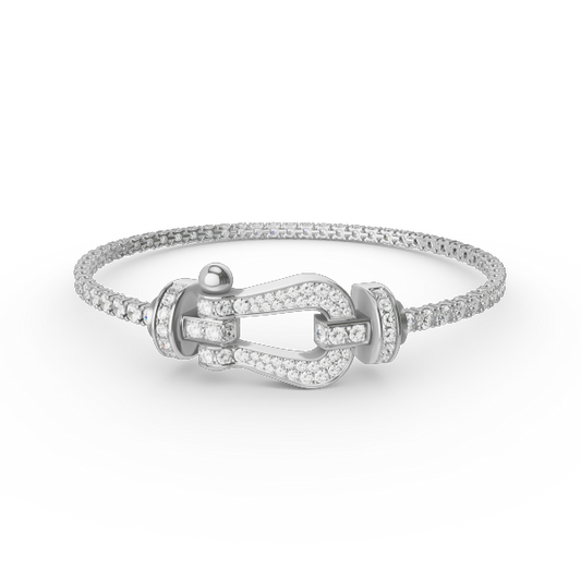 [Glow Muse] BRACELET TENNIS FORCE GRAND FER À CHEVAL ENTIÈREMENT DIAMANTÉ